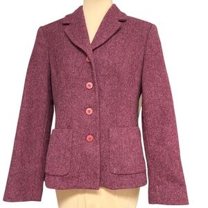 blazer jacket LAURA ASHLEY vintage S all wool 4 button pockets cottage boho indi